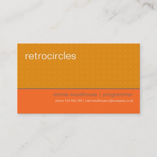 Customizable Retro Circles Orange &amp; Tan Business Card