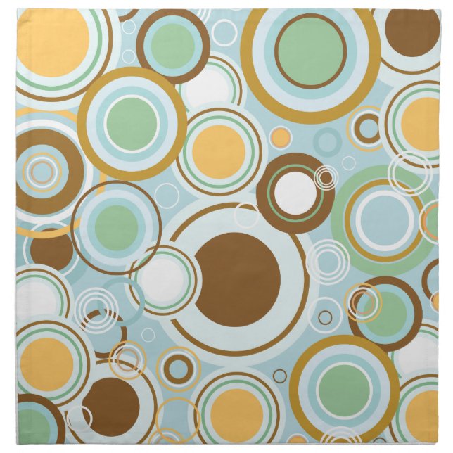Retro Circles Pattern Cloth Napkin (Front)