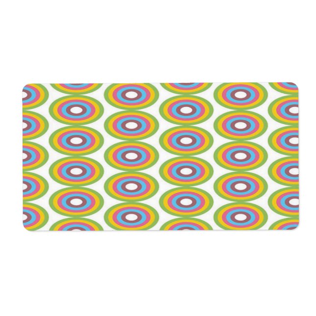 Retro circles pattern label (Front)