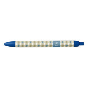 Retro Circles Pattern Monogrammed Pen