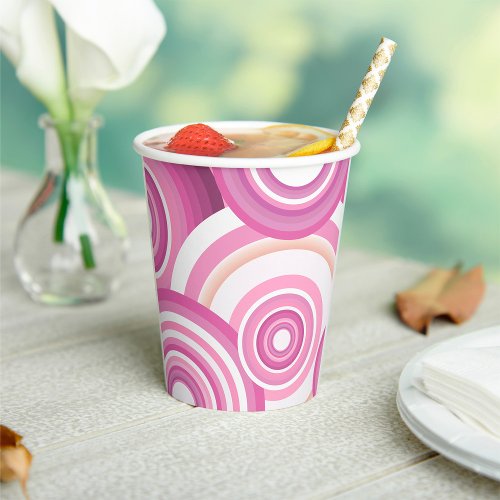 Retro Circles Pattern Paper Cups