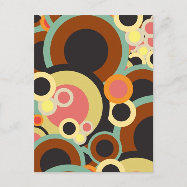 Retro circles pattern / Retro color pallete Postcard (Front)