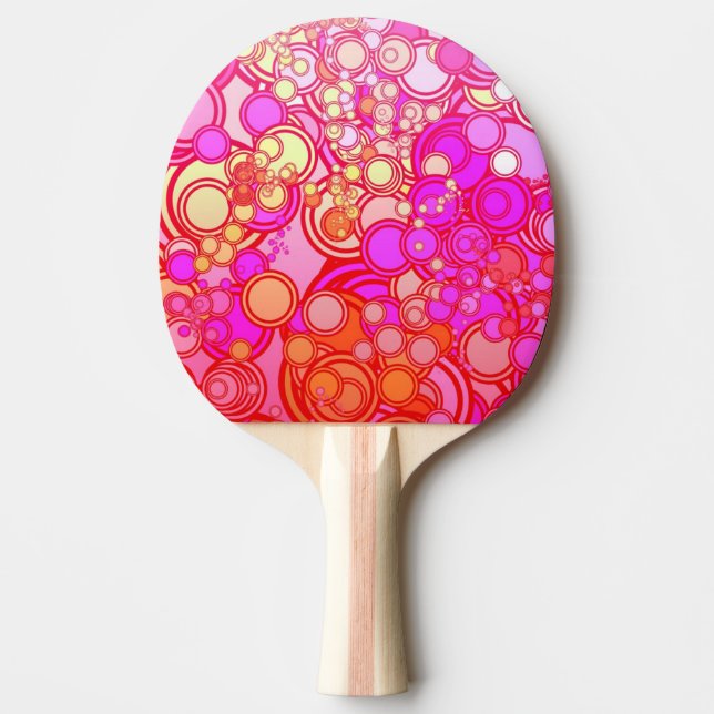 Retro Circles Ping-Pong Paddle (Front)