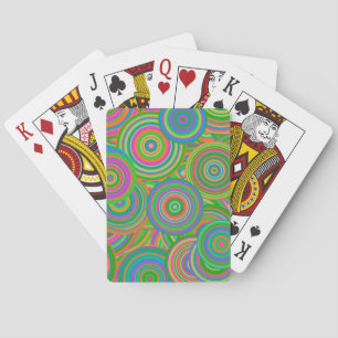 retro circles poker cards