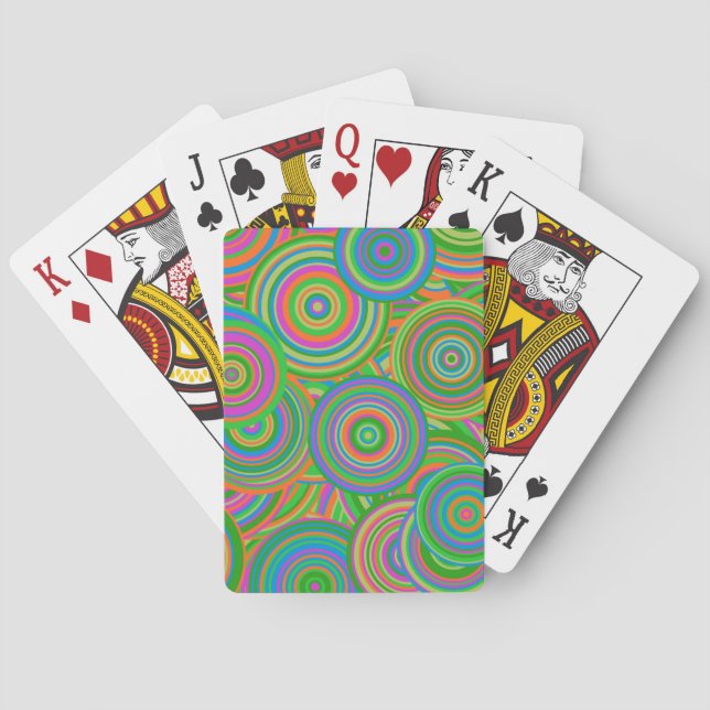 retro circles poker cards (Back)