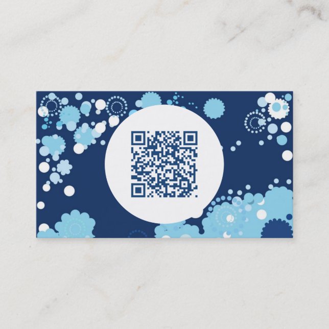 retro circles QR code Business Card (Front)