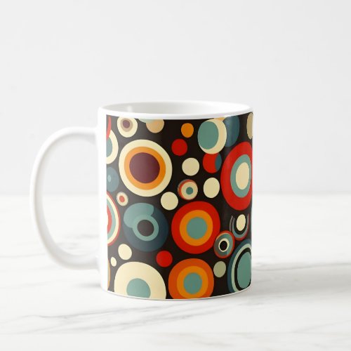 Retro Circles Shapes Seamless Pattern Colorful Coffee Mug