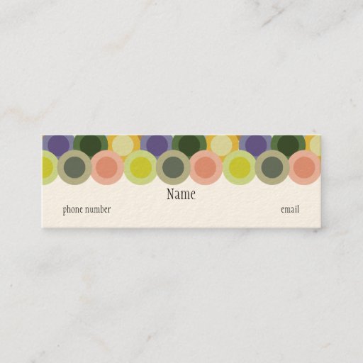 Customizable Retro Circles Skinny Business Card