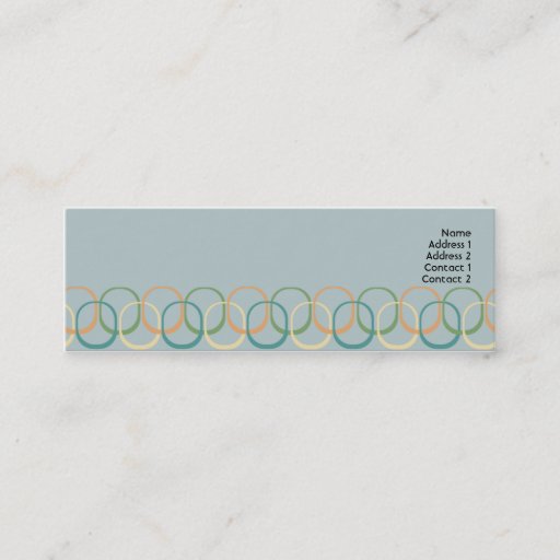 Customizable Retro Circles - Skinny Business Card Template