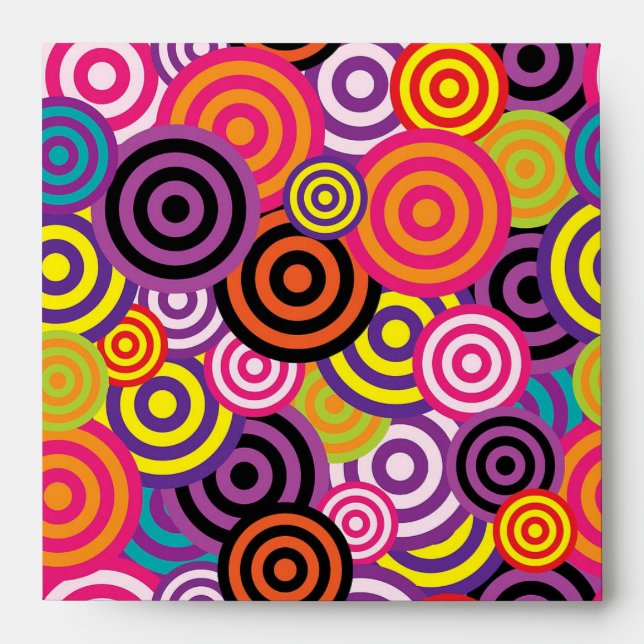 Retro Circles Square Envelope (Front)
