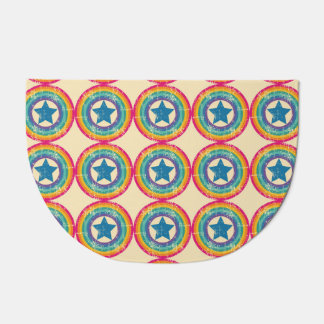 Retro Circles Stars: Seamless Texture. Doormat