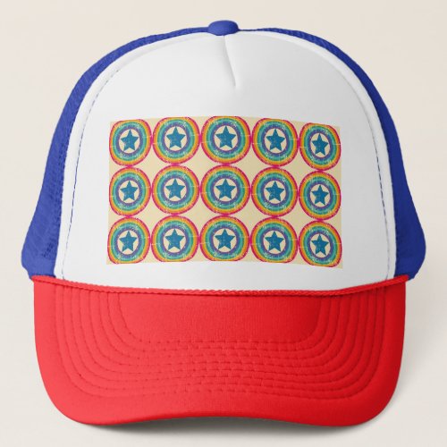Retro Circles Stars Seamless Texture Trucker Hat