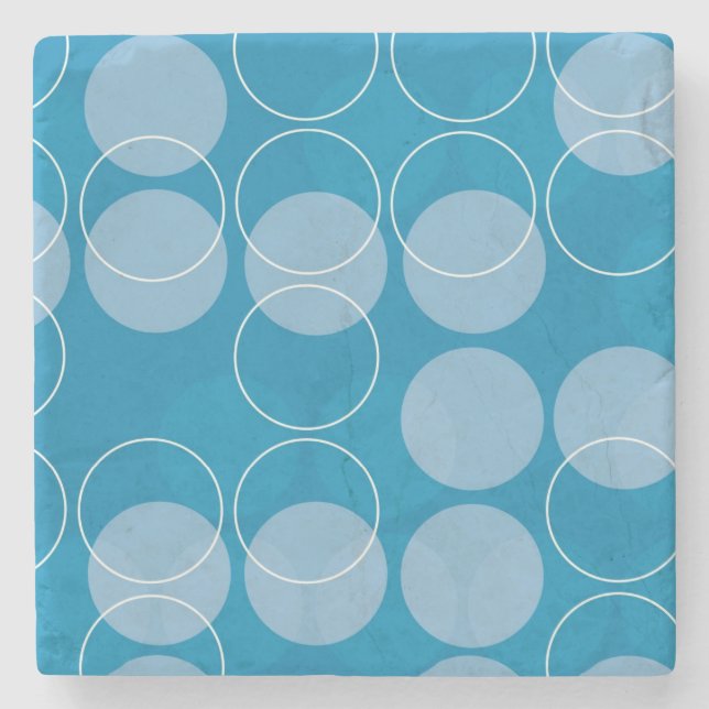 Retro circles stone coaster (Front)