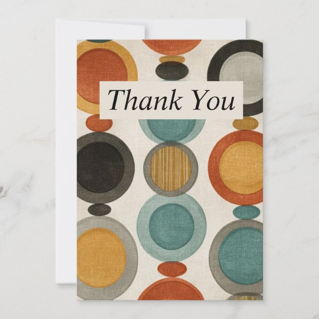 Retro Circles Thank You Card (Front)