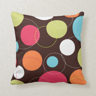 Retro Circles Throw Pillow