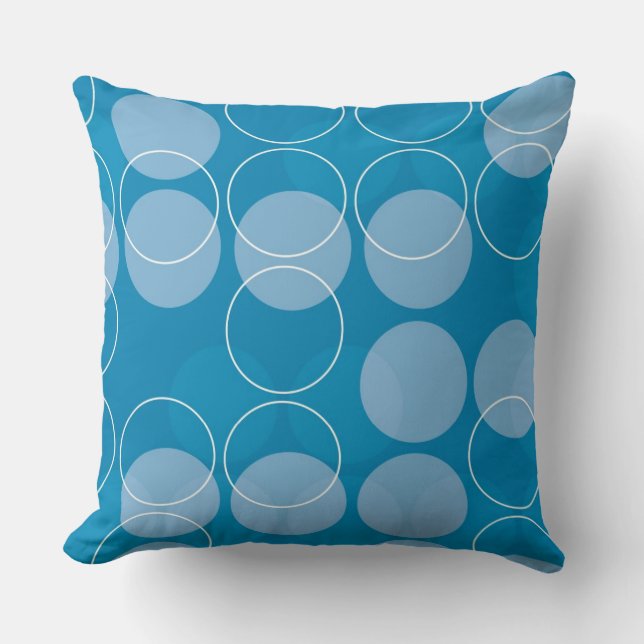 Retro circles throw pillow (Front)