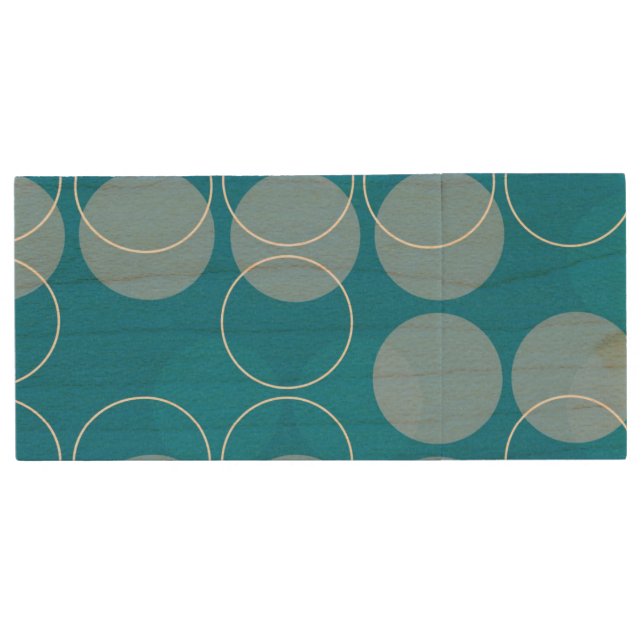 Retro circles wood flash drive (Front)