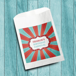 Retro Circus Carnival Birthday Party Favor Bag