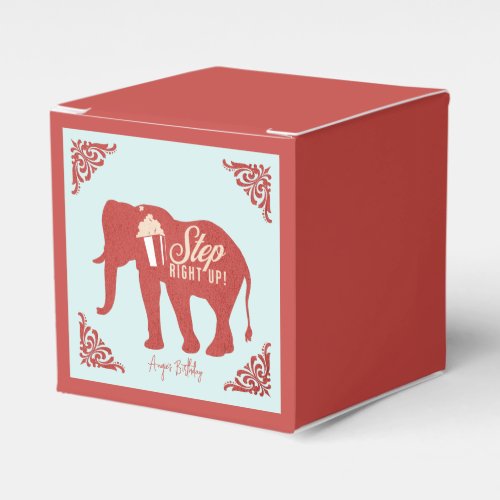 Retro Circus Elephant Popcorn Birthday Party    Favor Boxes