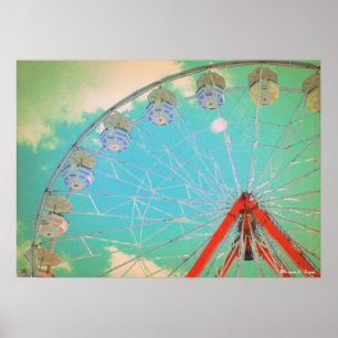 Retro Circus Ferris Wheel Photograph - Poster