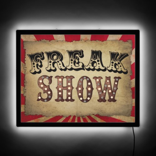 Retro Circus Freak Show Lighted LED Sign