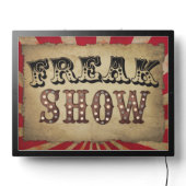 Retro Circus Freak Show Lighted LED Sign (Lights Off)