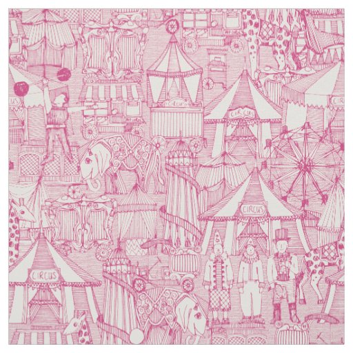retro circus pink ivory fabric