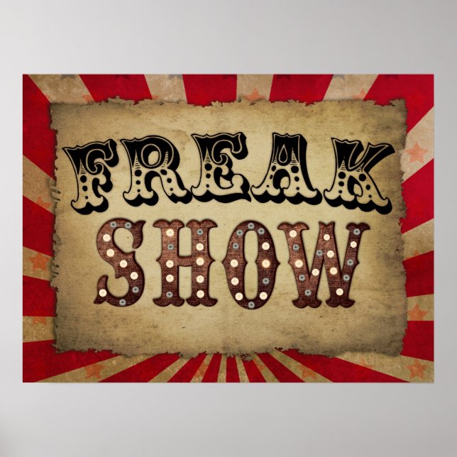 Retro Circus Poster Freak Show (Front)