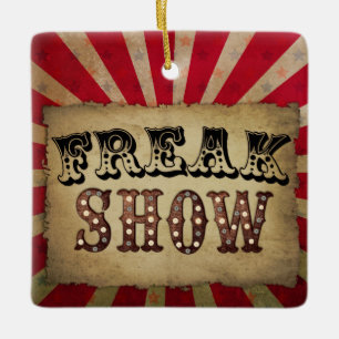 Retro Circus Poster Freak Show Ceramic Ornament