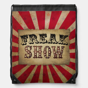 Retro Circus Poster Freak Show Drawstring Bag