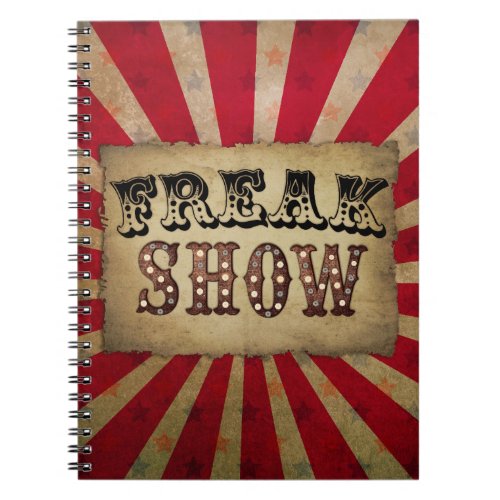 Retro Circus Poster Freak Show  Notebook