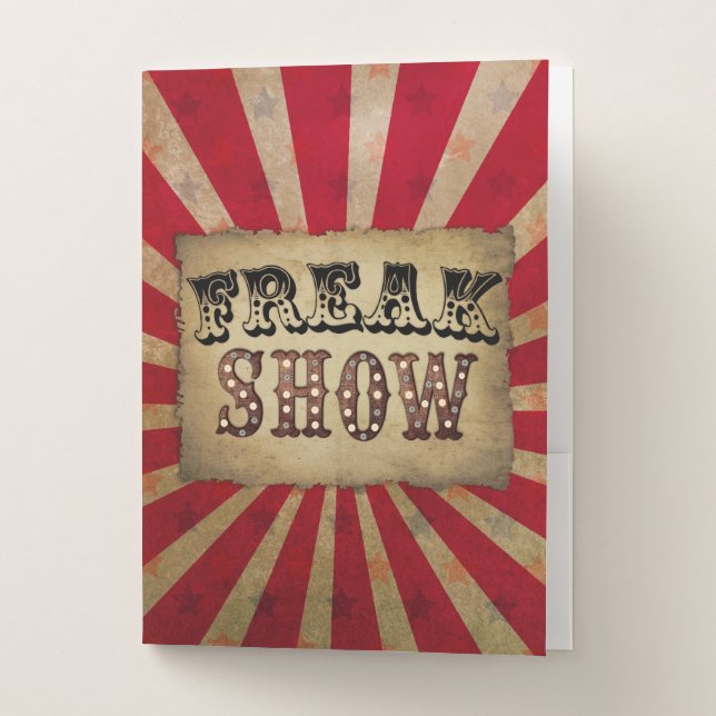 Retro Circus Poster Freak Show  Pocket Folder (Front)
