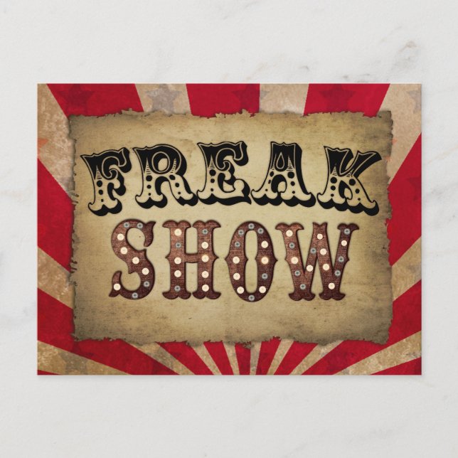 Retro Circus Poster Freak Show Postcard (Front)