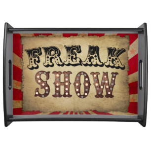 Retro Circus Poster Freak Show Serving Tray