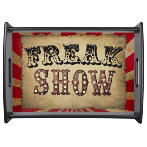 Retro Circus Poster Freak Show Serving Tray