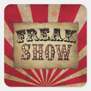 Retro Circus Poster Freak Show Square Sticker