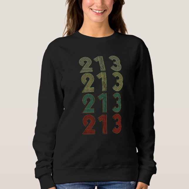 Retro Citizen Proud America State Flag Area Code C Sweatshirt (Front)