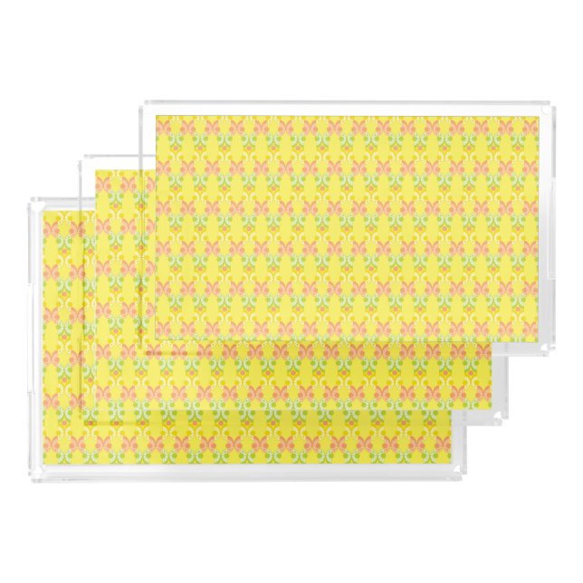 Retro Citrus Acrylic Trays (Single/Set) (Set)