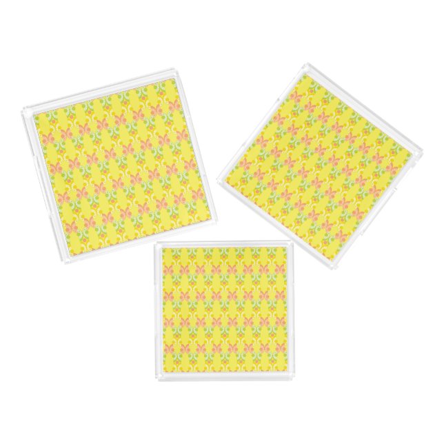 Retro Citrus Acrylic Trays (Single/Set) (Set)