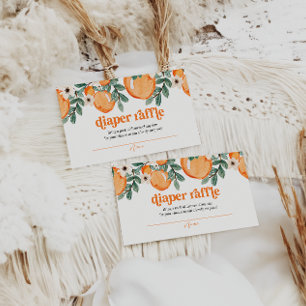 Retro Citrus Baby Shower Diaper Raffle Card