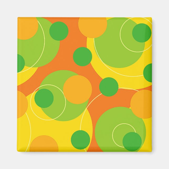 Retro Citrus Dots Funky Groovy Gift Magnet (Front)