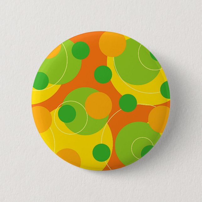 Retro Citrus Fun Bubbly Dots Cute Colorful Button (Front)