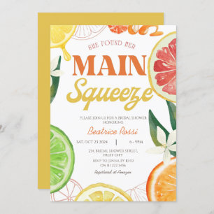 Retro Citrus Main Squeeze Summer Bridal Shower Invitation