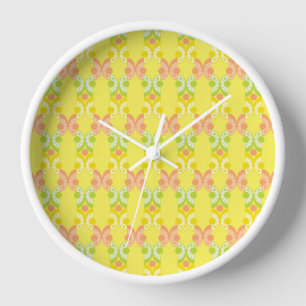 Retro Citrus Wood Framed Clock