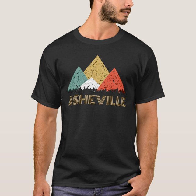 Retro City of Asheville Mountain Shirt (Front)