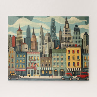 Retro City Street Art Jigsaw Puzzle