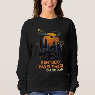 Retro Cityscape Total Solar Eclipse 2024 Kentucky Sweatshirt