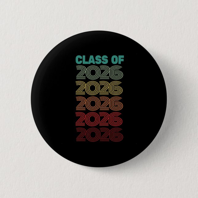 Retro Cl Of 2026 Future Graduation Hello Ninth Gra Button (Front)