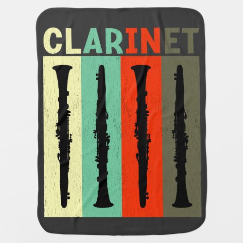 Retro  Clarinet Baby Blanket