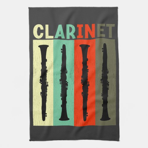 Retro Clarinet Kitchen Towel